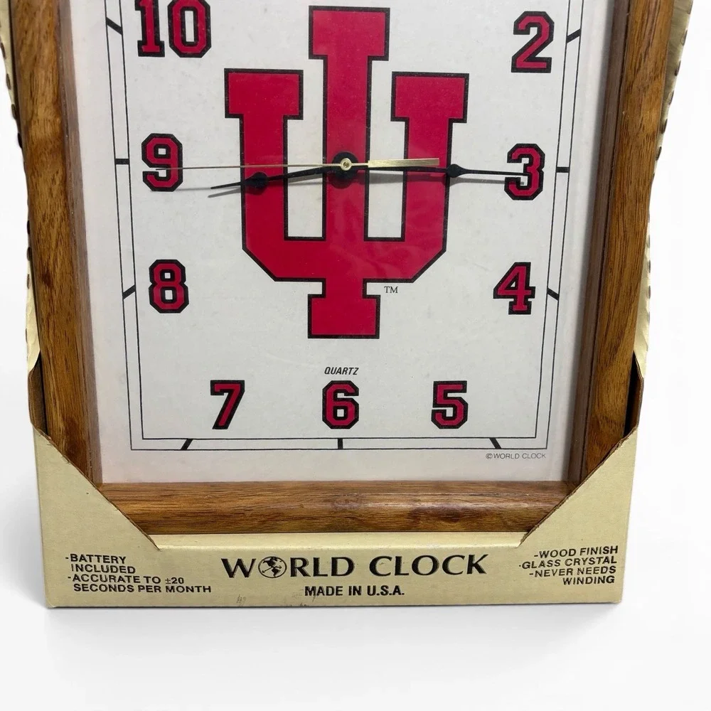 Vintage Indiana University IU Wall Clock - New In Box - Made in USA